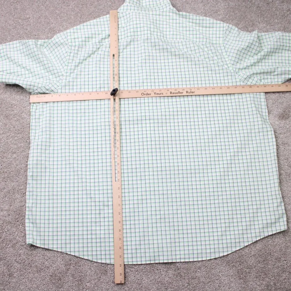 Duluth Shirt Mens 3XL XXXL Green COOLMAX Wrinklefighter Short Sleeve Button Down - Picture 10 of 13